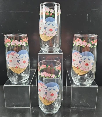 4 Tienshan Pig Pal 16 Oz Tumblers Glasses Set Vintage Country Kitchen Decor Lot - Image 1 of 4