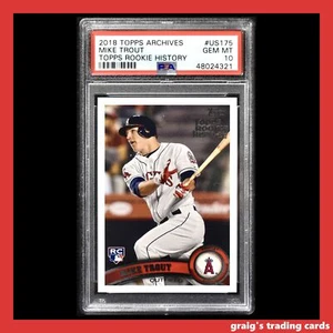 2018 Topps Archives Rookie History #US175 Mike Trout PSA 10 GEM-MT (READ DESCR.) - Bild 1 von 3