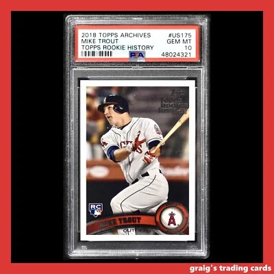 2018 Topps Archives Rookie History #US175 Mike Trout PSA 10 GEM-MT (READ DESCR.) - Image 1 of 3