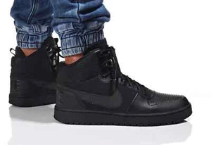 Nike Court Borough Mid Winter Black Reflect Swoosh Herren Turnschuhe Schuhe UK 7-12 - Bild 1 von 14