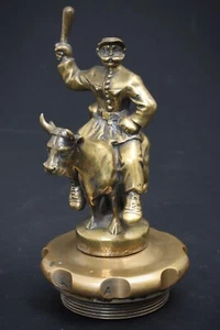 CAR MASCOT   POLICEMAN WITH BULLFIGHT INCLUDING  RADIATOR CAP IN 1920 - Picture 1 of 4