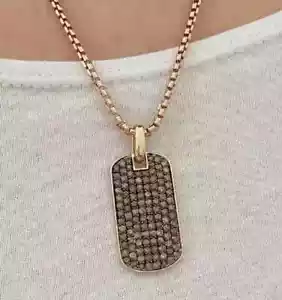 2Ctw Round Cut Lab Created Chocolate Diamond Pendant 14K Rose Gold Plated Silver - Picture 1 of 3