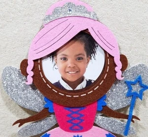 MARCO DE FOTO DE ORNAMENTO DE ÁRBOL DE NAVIDAD 2021 ROSA HADA PRINCESA ÁNGEL FIELTRO - Imagen 1 de 12