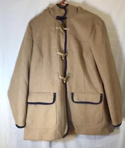 Abrigo para mujer Tommy Hilfige marrón grande botón palanca lana lona gabardina chaqueta - Imagen 1 de 12