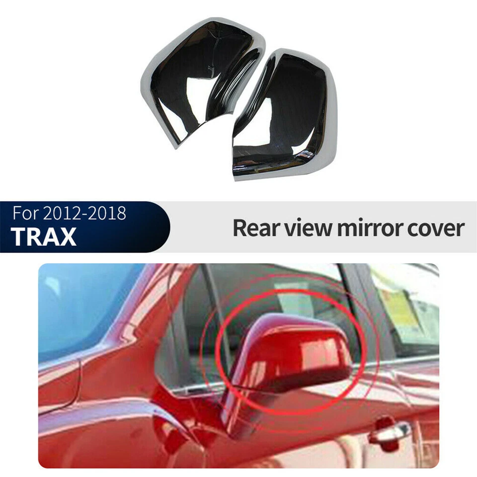 2PCS For Chevrolet TRAX 2012-2019 Chrome Silver Rearview Side Mirror Cover Trim Foto 1 de 1
