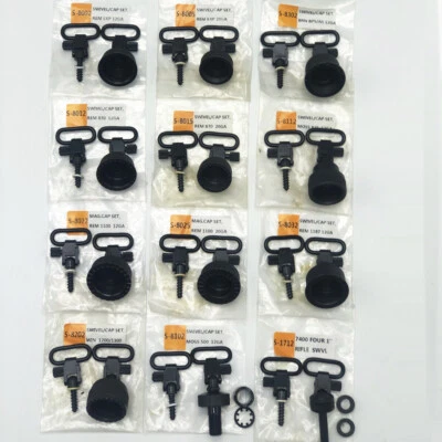 12 Styles 1'' inch Sling Mount Kit Magazine Cap Set 12/20 Gauge Black S8002/8005 - Image 1 of 3