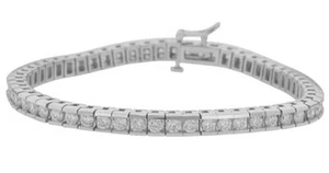 5.00 ct Ladies Round Cut Diamond Tennis Bracelet With High Quality Diamonds 14 k - Picture 1 of 5