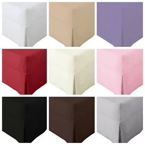 100% Egyptian Cotton Fitted Valance Sheet Pleated Extra Deep all Sizes - Picture 1 of 6
