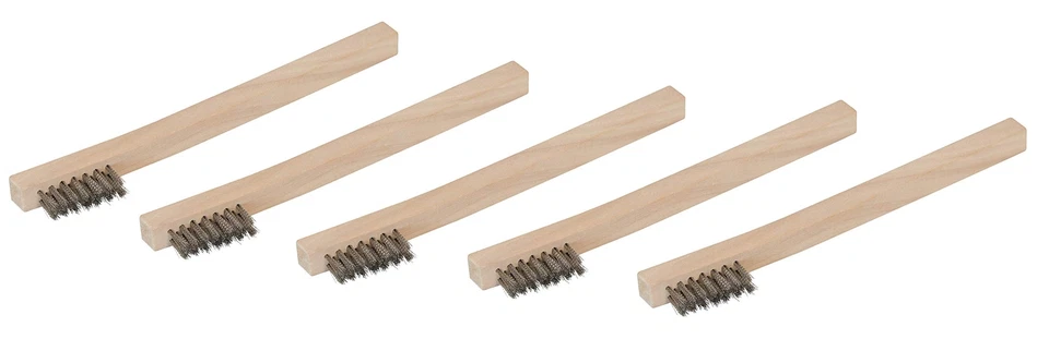 Steelman 99089 Stainless Steel 1200 Bristle Count Wire Brush Wood Handle 5 Pack