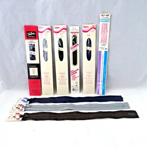 Lot of 9 Zippers 7", 9", 12", & 14" J & P, Coats & Talon Various Colors & NEW - Picture 1 of 13
