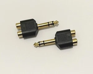 Lindy 6.3mm Stereo Jack x 2 Male to 2 x RCA/Phono Female Audio Adapter 35512 lot - Picture 1 of 3