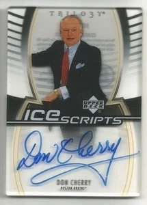 Tarjeta de firma autógrafa Don Cherry 2006-07 Upper Deck Trilogy Ice Scripts - Imagen 1 de 2