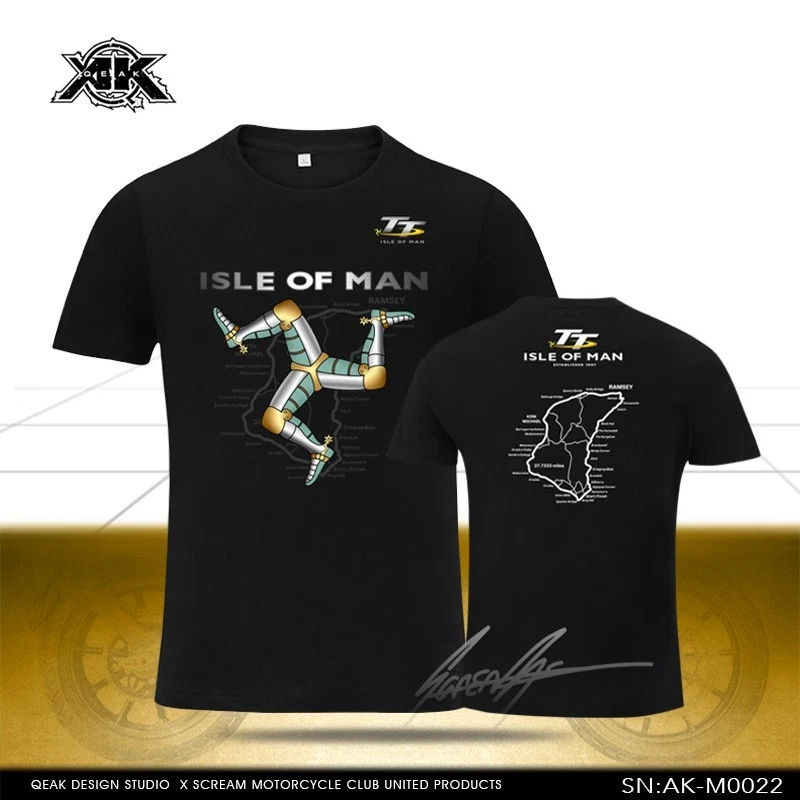 T-shirt Circuito Moto Isle of Man TT Nera Unisex 100% Cotone Maglietta Moto GP - Imagen 1 de 4