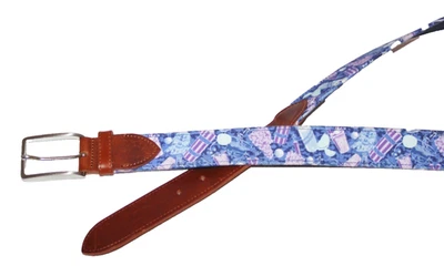 Cinturón informal de golf de cuero de lona Peter Millar Caddyshack RARO, 36 Foto 1 de 4