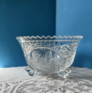 Hofbauer Germany Clear Crystal Glass Bird Bowl - Picture 1 of 11