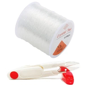 1mm Elastic Bracelet String Nylon Cord Crystal Clear Stretch Bead Cord for Je... - Picture 1 of 6
