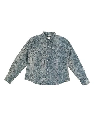 Camisa occidental Columbia para mujer verde perla a presión estampado floral manga larga talla M Foto 1 de 4