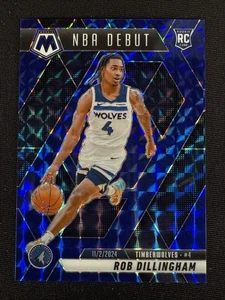 Rob Dillingham Rookie Card RC 2024-25 Mosaic NBA Debut Blue Prizm /199 #270 - Bild 1 von 10