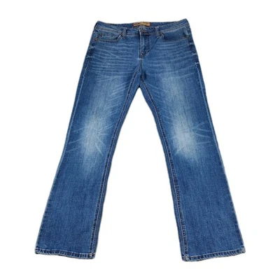 Pantalones de mezclilla Seven 7 para hombre 34x32 lavado medio corte bota elástico distress bigotes Foto 1 de 4