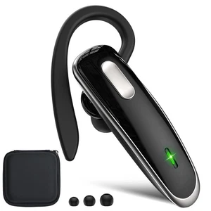 Bluetooth Headset, V5.1 Ultralight Wireless Handsfree Earpiece Cell Phone wit... - Picture 1 of 9