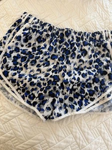 Calvin Klein Women's Athletic Shorts - White, Blue, Black - Animal Print, Size L - Picture 1 of 5