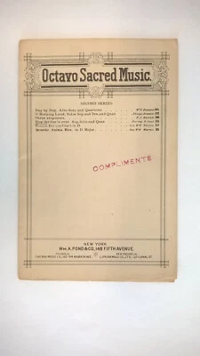 Partituras antiguas Now The Day Is Over 1905 himno de oración devocional religioso Foto 1 de 4