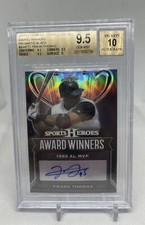 2017 Leaf Metal Sports Heroes Frank Thomas Auto /3 BGS 9.5 10 Auto