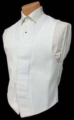 Men's White Jean Yves Mirage Fullback Tuxedo Vest Prom Wedding Groom Masonic - Image 1 of 4
