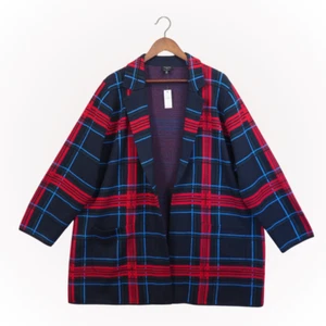 Talbots Blazer Womens 3X Merino Wool Plaid Old Money Career Work Casual Preppy - Picture 1 of 24