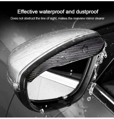 Two Piece Carbon Fiber Black Mirror Rain Visor Guard For Select Audi Models - Image 1 of 2