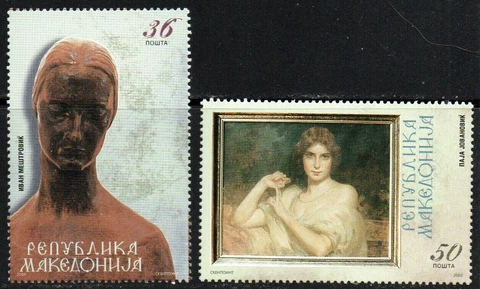 Macedonia #Mi344-Mi345 MNH 2005 Mestrovic Sculpture Jovanovic Woman [327-328] Cover