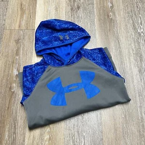 UNDER ARMOUR Cold Gear Graphic Print Blue/Gray Hooded Sweatshirt Boy's Size M - Picture 1 of 10