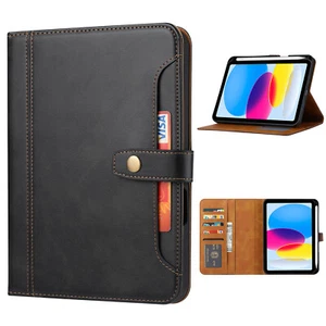 Multi-Functional Flip Leather Case For iPad 10th/9/8/7/6/5 Pro 11/12.9 Mini 6 - Picture 1 of 12