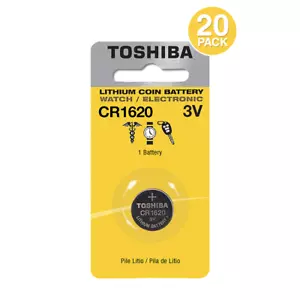 Toshiba CR1620 Battery 3V Lithium Coin Cell 1620 Batteries (20 Count) - Picture 1 of 1