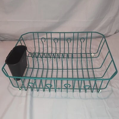 Rubbermaid 14,3 дюйма x 12,4 дюйма x 5,3 дюйма зеленая СТОЙКА ДЛЯ СЛИВА ПОСУДЫ черная чашка для посуды - Изображение 1 из 4