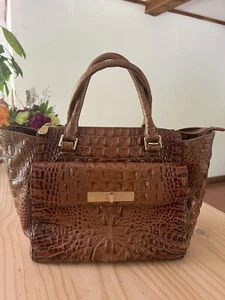 Brahmin embossed croc shoulder bag brown (See Description) - Picture 1 of 12