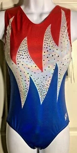 GK Elite Gymnastics Leotard ADULT XS BLAZING FREEDOM REPLICA ATHENS 2004 AXS - Picture 1 of 5