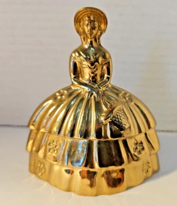 Vintage Victorian Brass Southern Belle Table Hand Bell Figurine - Picture 1 of 6