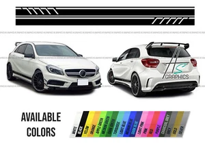 RAYURES JUPE LATÉRALE pour Mercedes Benz W176 Classe A45 AMG VINYLE DÉCALCOMANIES AUTOCOLLANTS - Photo 1/3