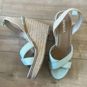 NEW Soda Mint Sandal Wedge Sz 10 - Picture 1 of 5