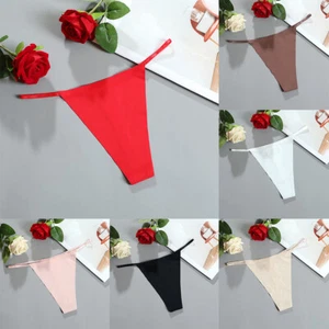 Women Sexy Thin Band Thong Ice Silk Seamless Panties Lingerie G-String Underwear - Picture 1 of 27