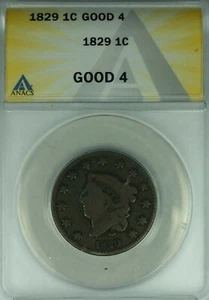 1829 Coronet Head Large Cent ANACS GOOD-4 (41) - Picture 1 of 2
