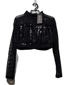 Dolls Kill (J) Miss Ord Netz Pailletten Cropped Top & Minirock Set Gr. L Neu mit Etikett - Bild 1 von 6