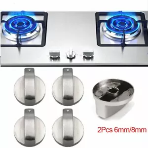 2Pcs Zinc Alloy Gas Stove Cooker Control Knobs 6mm/8mm Switch Metal Rotary - Picture 1 of 12