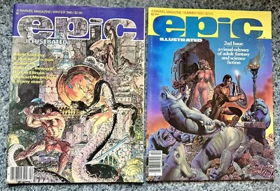 EPIC ILLUSTRATED Summer #2 & Winter #4 1980 Marvel Excellent Condition - Image 1 of 3