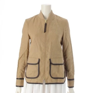 LOEWE linen Anagram Zip Up Blouson Jacket outerwear beige 32 - Picture 1 of 14