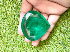 Natural Faceted Emerald Doublet Quartz 50X45X13 mm Heart Gemstone Ruzengems.in