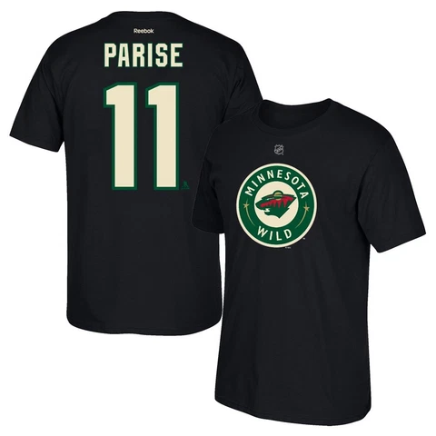 Zach Parise Reebok Minnesota Wild Player Premier N&N Black Jersey T-Shirt Men's Cover