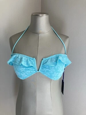 Top de bikini U.S. Polo Assn grande nuevo con etiqueta en verde azulado Foto 1 de 4