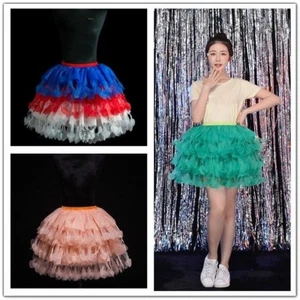 Lady Layered Tutu Skirt Tulle Mesh Petticoats Pettiskirt Bustle Underskirt Sweet - Picture 1 of 32